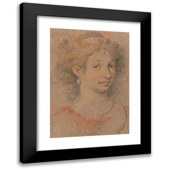 Anonymous 14x18 Black Modern Framed Museum Art Print Titled - Head of a Woman (1600s)