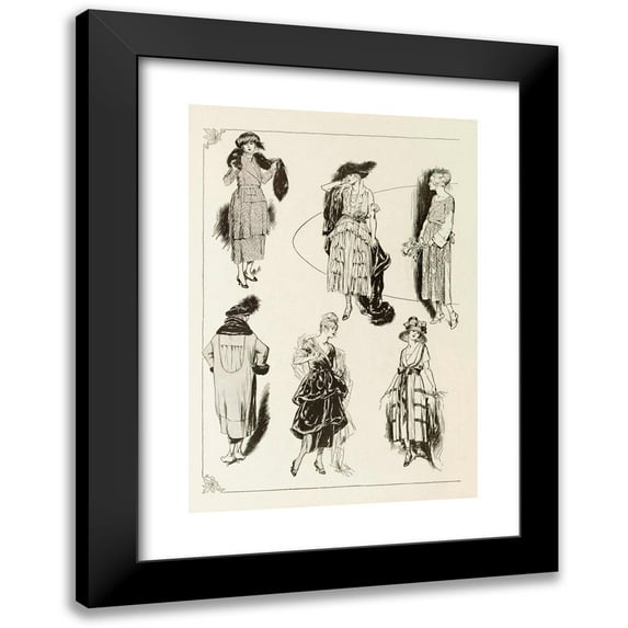 Anonymous 14x18 Black Modern Framed Museum Art Print Titled - Short Skirts and Full Ones but You Can Chose Between Straight Lines and Those that Flare (1919)