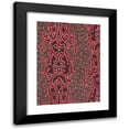 thumbnail image 1 of Anonymous 14x18 Black Modern Framed Museum Art Print Titled - Textile Design with Vertical Strips of Pearls Framed by Ornamental Scrolling Motifs Over a Striped Background with Dots (1840), 1 of 5