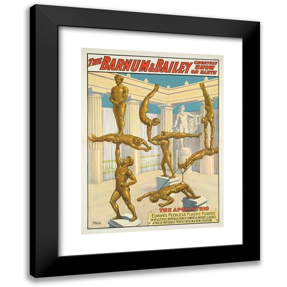 Anonymous 14x18 Black Modern Framed Museum Art Print Titled - The Barnum and Bailey Greatest Show on Earth : the Apollo Trio (1900)