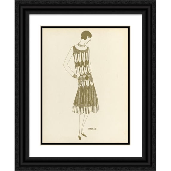 Anonymous 14x18 Black Ornate Wood Framed Double Matted Museum Art Print Titled - Creation Paul Poiret (1925)