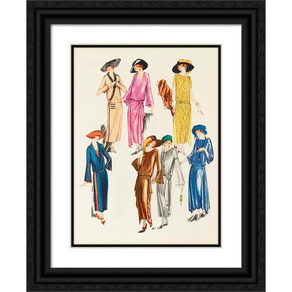 Anonymous 14x18 Black Ornate Wood Framed Double Matted Museum Art Print Titled - Delineator V102 Pl07 (1923)