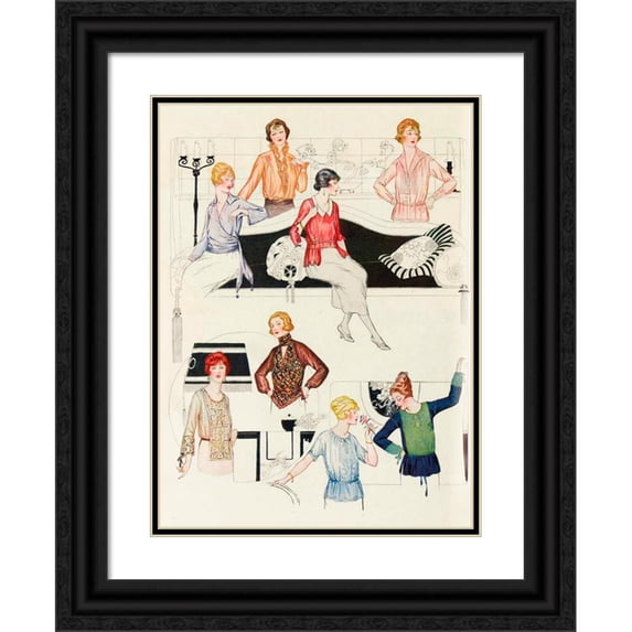 Anonymous 14x18 Black Ornate Wood Framed Double Matted Museum Art Print Titled - Delineator V98 Pl6 (1921)
