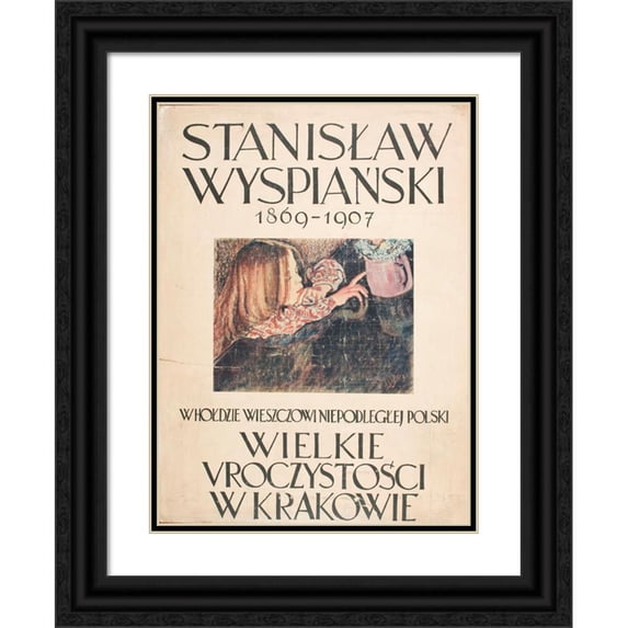 Anonymous 14x18 Black Ornate Wood Framed Double Matted Museum Art Print Titled - Stanisław Wyspiański 1869-1907. Great Celebrations in Krakow. (1957)