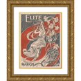 thumbnail image 1 of Anonymous 14x18 Gold Ornate Wood Frame and Double Matted Museum Art Print Titled - Elite (1985), 1 of 4