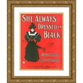 thumbnail image 1 of Anonymous 14x18 Gold Ornate Wood Frame and Double Matted Museum Art Print Titled - She is Always Dressed in Black (1896), 1 of 4