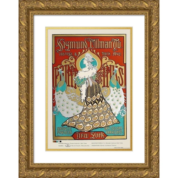 Anonymous 14x18 Gold Ornate Wood Frame and Double Matted Museum Art Print Titled - Sigmund Ullman Co, Bronze Powders (1896 1890-1913)