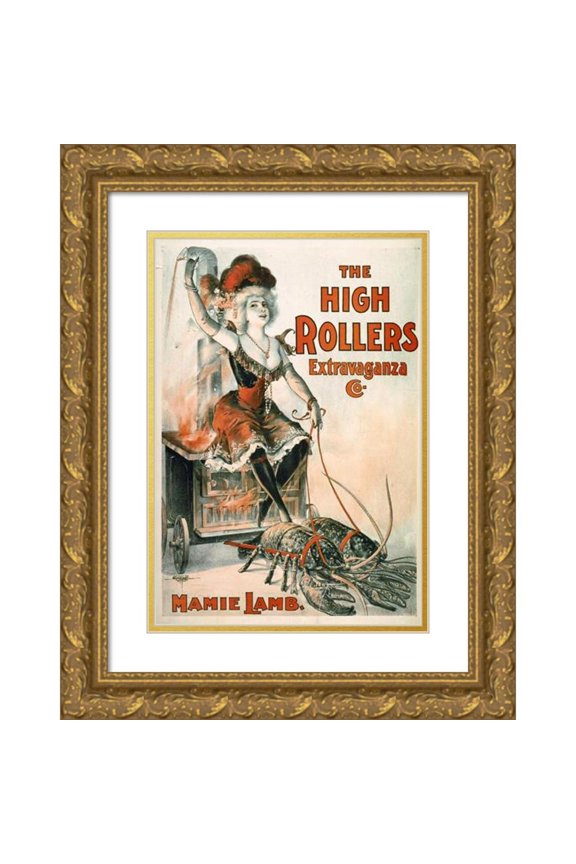 Anonymous 14x18 Gold Ornate Wood Frame and Double Matted Museum Art Print Titled - The High Rollers Extravaganza Co. (1899)
