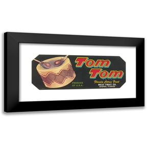 Anonymous 14x8 Black Modern Framed Museum Art Print Titled - Tom Tom Brand Florida Citrus Fruit Label (1930-1950)