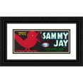 thumbnail image 1 of Anonymous 14x8 Black Ornate Wood Framed Double Matted Museum Art Print Titled: Sammy Jay Brand Citrus Label (1930s), 1 of 5