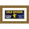 thumbnail image 1 of Anonymous 14x8 Gold Ornate Wood Frame and Double Matted Museum Art Print Titled - Gold Dragon Florida Citrus Fruit Label (1930-1950), 1 of 4