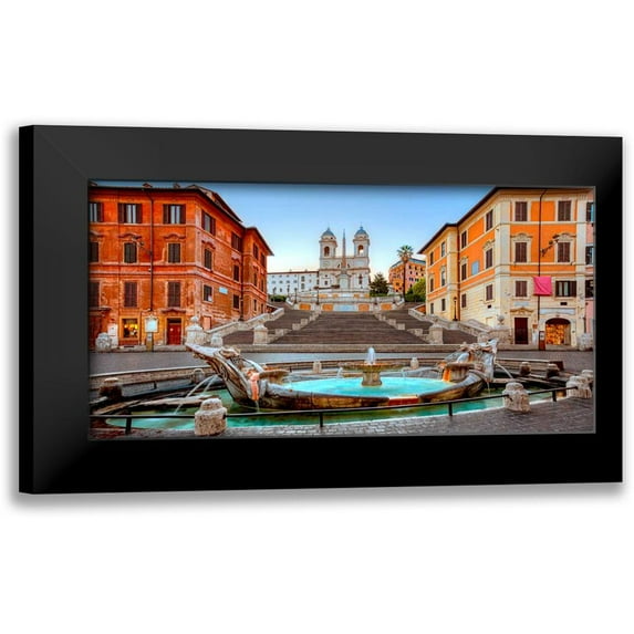 Anonymous 14x9 Black Modern Framed Museum Art Print Titled - Piazza di Spagna, Roma