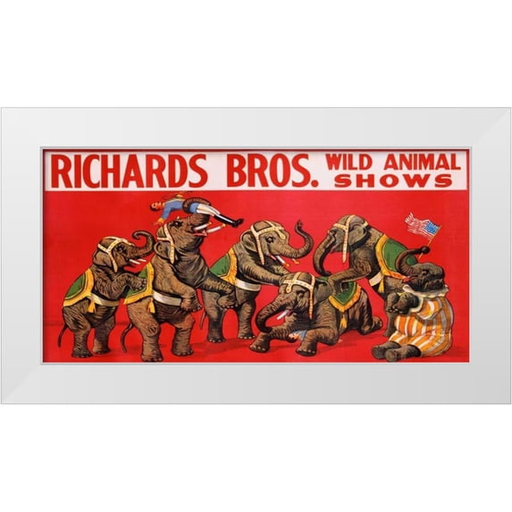 Anonymous 14x9 White Modern Wood Framed Museum Art Print Titled - Richards Bros. Wild Animal Shows ca. 1925
