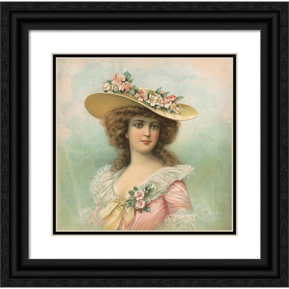 Anonymous 15x15 Black Ornate Wood Framed Double Matted Museum Art Print Titled - Summer Girl (1905)