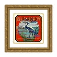 thumbnail image 1 of Anonymous 15x15 Gold Ornate Wood Frame and Double Matted Museum Art Print Titled - Blue Heron Brand Citrus Label (1930-1950), 1 of 4