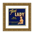 thumbnail image 1 of Anonymous 15x15 Gold Ornate Wood Frame and Double Matted Museum Art Print Titled - First Lady Brand Florida Citrus Fruit Label (1930-1950), 1 of 4