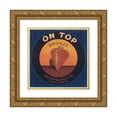 thumbnail image 1 of Anonymous 15x15 Gold Ornate Wood Frame and Double Matted Museum Art Print Titled - On Top Brand - Bronze Label Citrus Label (1930-1950), 1 of 4