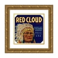 thumbnail image 1 of Anonymous 15x15 Gold Ornate Wood Frame and Double Matted Museum Art Print Titled - Red Cloud Brand Citrus Label (1930-1950), 1 of 4
