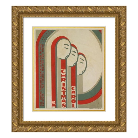 Anonymous 15x17 Gold Ornate Wood Frame and Double Matted Museum Art Print Titled - A Christmas Carol (1936)