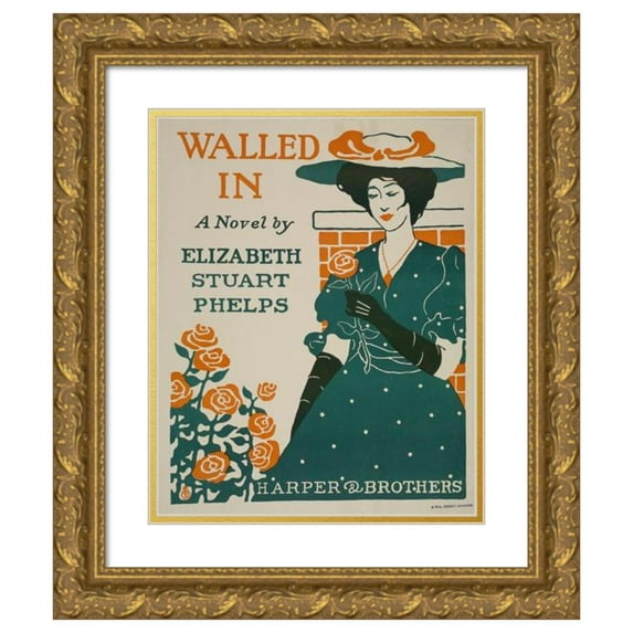Anonymous 15x17 Gold Ornate Wood Frame and Double Matted Museum Art Print Titled - Walled in (1895 - 1911)