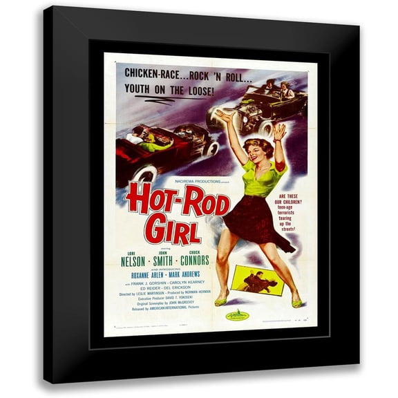 Anonymous 15x18 Black Modern Framed Museum Art Print Titled - Hot Rod Girl