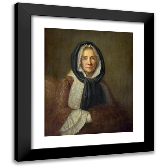 Anonymous 15x18 Black Modern Framed Museum Art Print Titled - Old Woman with a Muff (Second Half 18th Century)