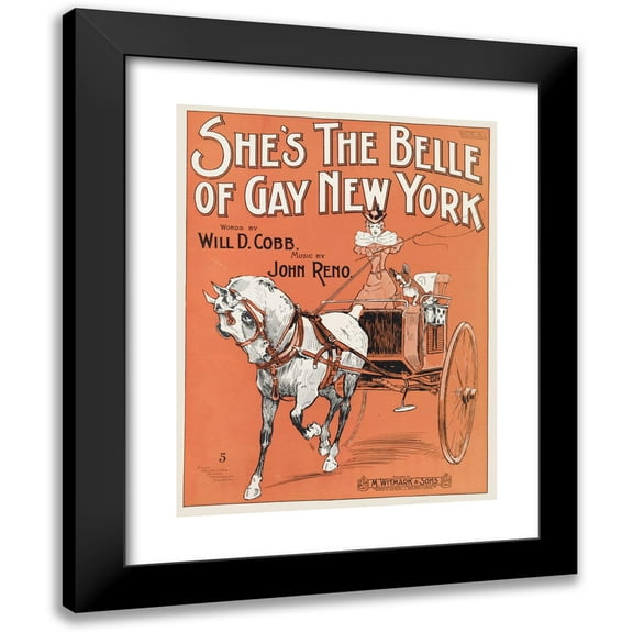 Anonymous 15x18 Black Modern Framed Museum Art Print Titled - She's the Belle of Gay New York (1899)