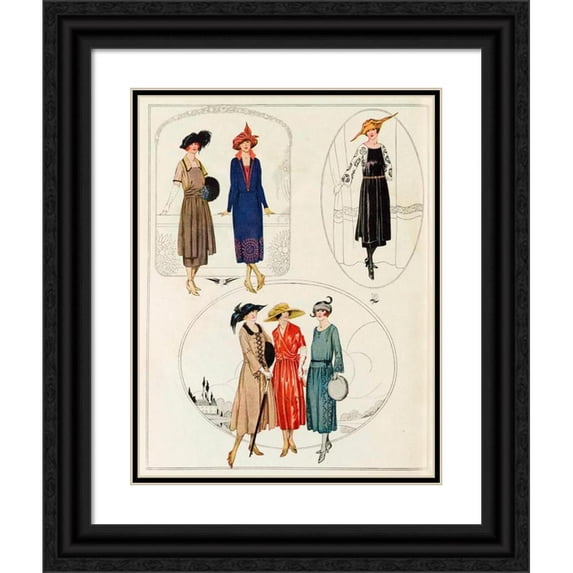 Anonymous 15x18 Black Ornate Wood Framed Double Matted Museum Art Print Titled - Delineator V98 Pl4 (1921)