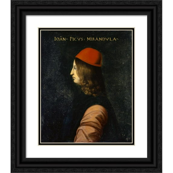 Anonymous 15x18 Black Ornate Wood Framed Double Matted Museum Art Print Titled - Portrait of Giovanni Pico Della Mirandola