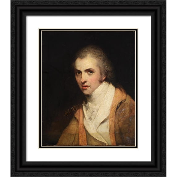Anonymous 15x18 Black Ornate Wood Framed Double Matted Museum Art Print Titled - Portrait of a Man (18th Century)
