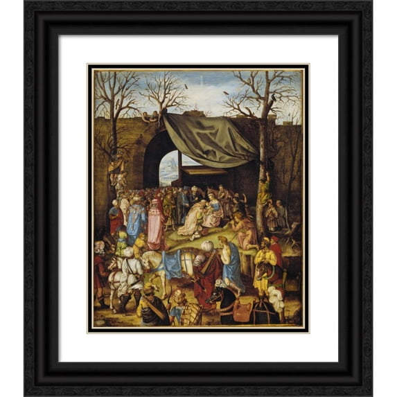 Anonymous 15x18 Black Ornate Wood Framed Double Matted Museum Art Print Titled - The Adoration of the Magi