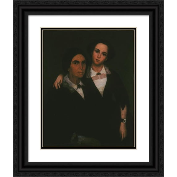 Anonymous 15x18 Black Ornate Wood Framed Double Matted Museum Art Print Titled - Untitled (Mother and Daughter of Mr. Buenaventura Valentin) (1856)