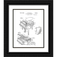 thumbnail image 1 of Anonymous 15x18 Black Ornate Wood Framed with Double Matting Museum Art Print Titled - Piano Diagram, 1 of 4