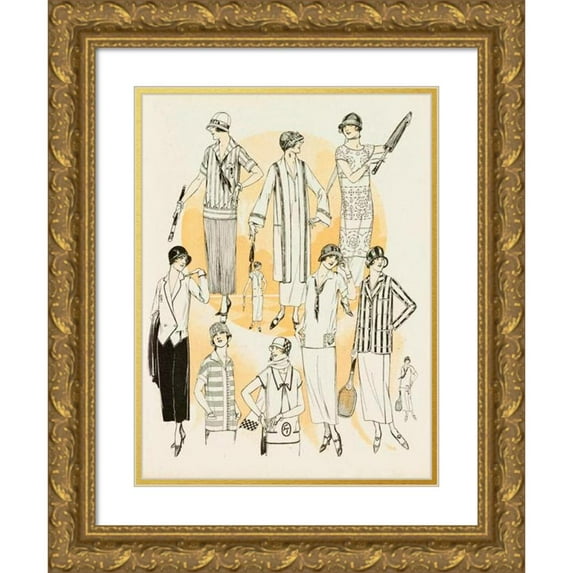 Anonymous 15x18 Gold Ornate Wood Frame and Double Matted Museum Art Print Titled - Delineator V104 Pl50 (1924)