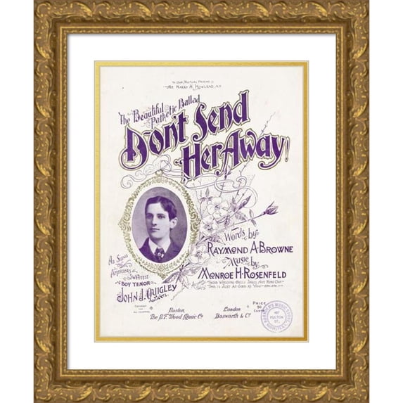 Anonymous 15x18 Gold Ornate Wood Frame and Double Matted Museum Art Print Titled - Don't Send Her Away! (1896)