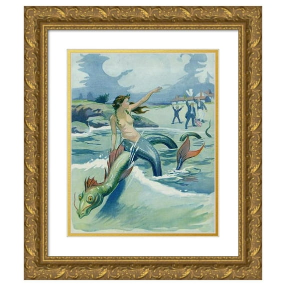 Anonymous 15x18 Gold Ornate Wood Frame and Double Matted Museum Art Print Titled - The Close of the Season (1913)