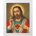 thumbnail image 1 of Anonymous 15x18 White Modern Wood Framed Museum Art Print Titled - HL. HERZ JESU, 1 of 4