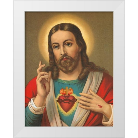 Anonymous 15x18 White Modern Wood Framed Museum Art Print Titled - HL. HERZ JESU
