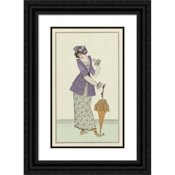 Anonymous 16x24 Black Ornate Framed Double Matted Museum Art Print Titled: Campagn Dress (1912)