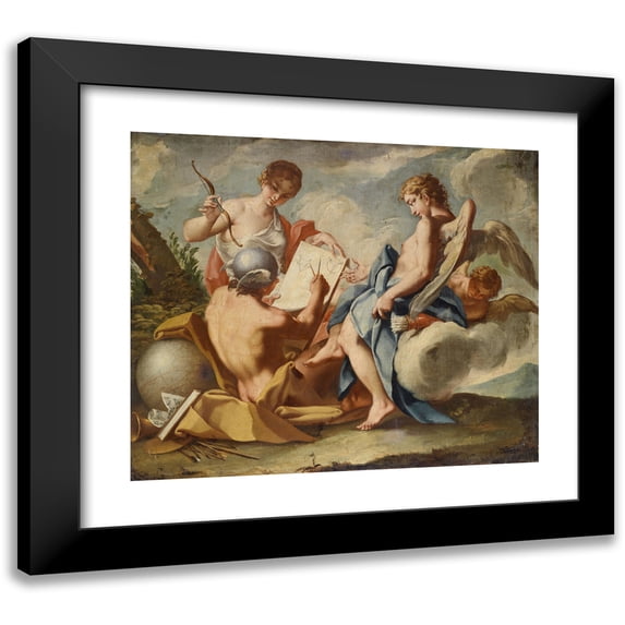 Anonymous 17x15 Black Modern Framed Museum Art Print Titled - Education of Amor (18th Century)