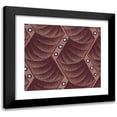thumbnail image 1 of Anonymous 17x15 Black Modern Framed Museum Art Print Titled - Textile Design with Vertical Strips of Zig-Zag Ribbons Decorated with Pearls Over a Background of Overlapping Scales (1840), 1 of 5
