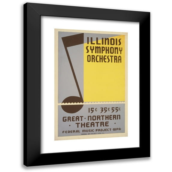 Anonymous 17x24 Black Modern Framed Museum Art Print Titled - Illinois Symphony Orchestra (1937)