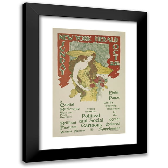 Anonymous 17x24 Black Modern Framed Museum Art Print Titled - New York Sunday Herald. Oct 25th. (1893 - 1897)