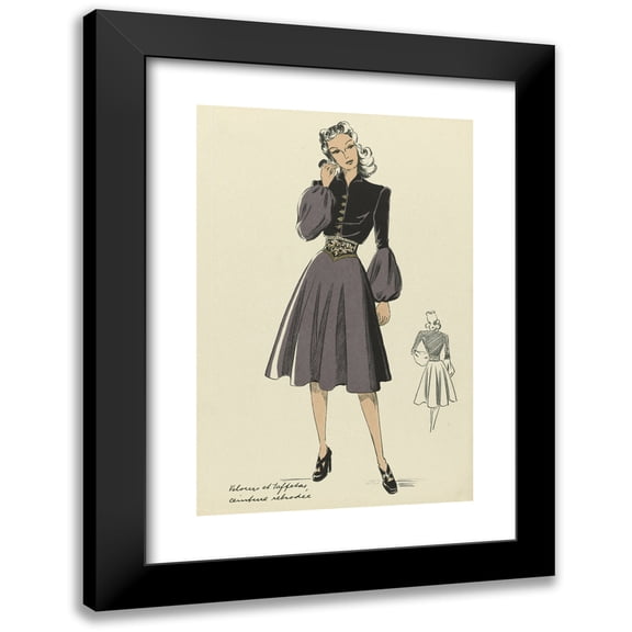 Anonymous 17x24 Black Modern Framed Museum Art Print Titled - Velvet and Taffeta (1943)