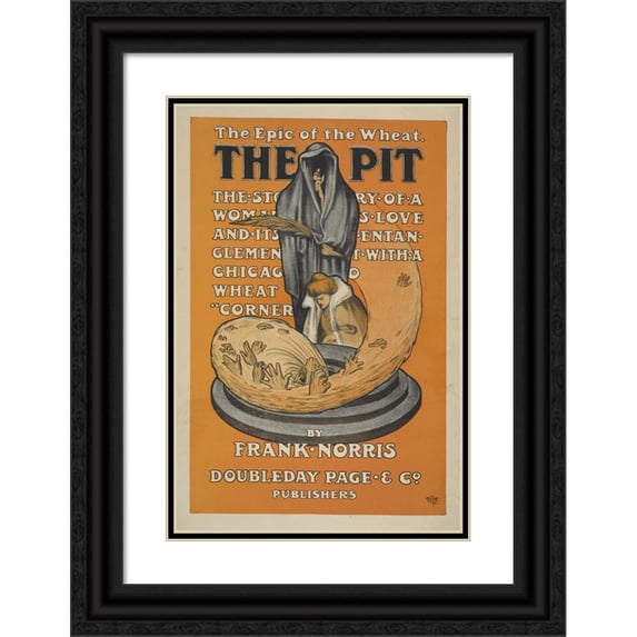 Anonymous 17x24 Black Ornate Framed Double Matted Museum Art Print Titled: An Epic of the Wheat. the Pit. (1895 - 1911)
