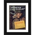thumbnail image 1 of Anonymous 17x24 Black Ornate Framed Double Matted Museum Art Print Titled: And Back Us Up in a War Job! (1941-1945), 1 of 5
