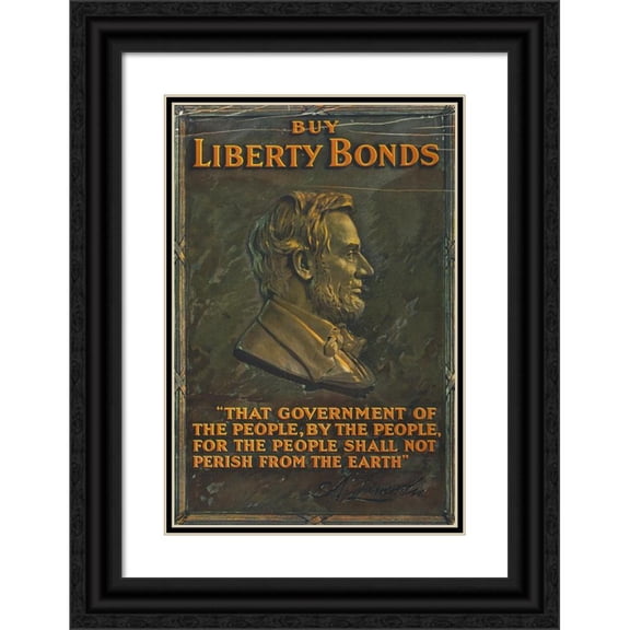 Anonymous 17x24 Black Ornate Framed Double Matted Museum Art Print Titled: Buy Liberty Bonds (1917)