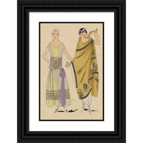 Anonymous 17x24 Black Ornate Framed Double Matted Museum Art Print Titled: Ch.Thiebaut Embroidery. (1923)