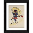 thumbnail image 1 of Anonymous 17x24 Black Ornate Framed Double Matted Museum Art Print Titled: Woman Riding a Bicycle (1893 - 1897), 1 of 5