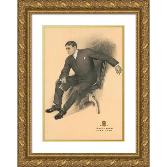 Anonymous 17x24 Gold Ornate Framed and Double Matted Museum Art Print Titled - Kirschbaum Hand-Made (1902)